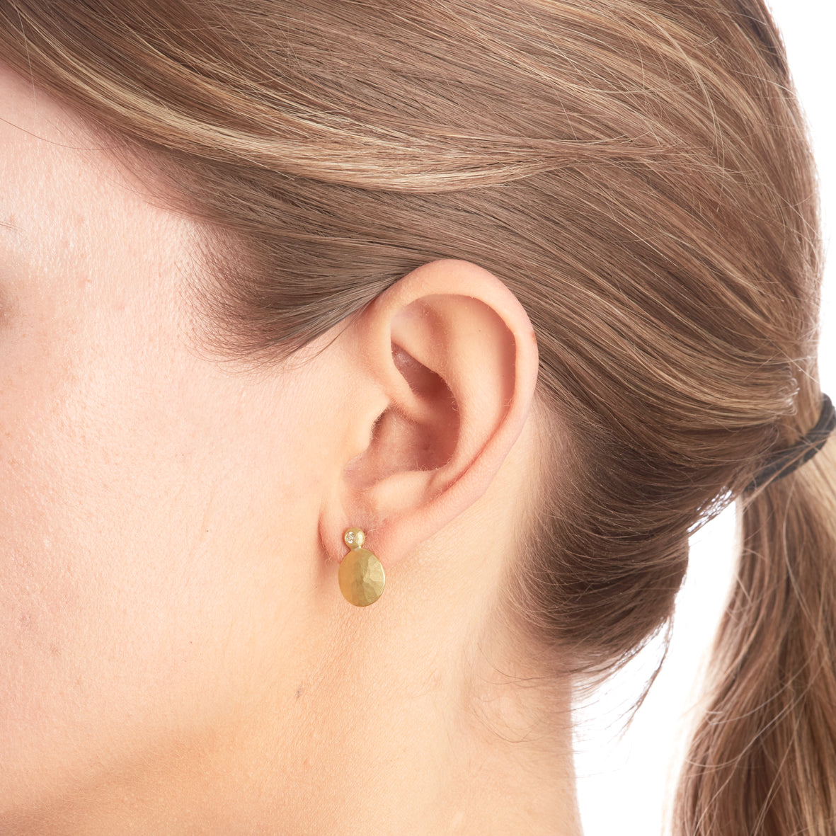 Hammered Ball Disc Earrings