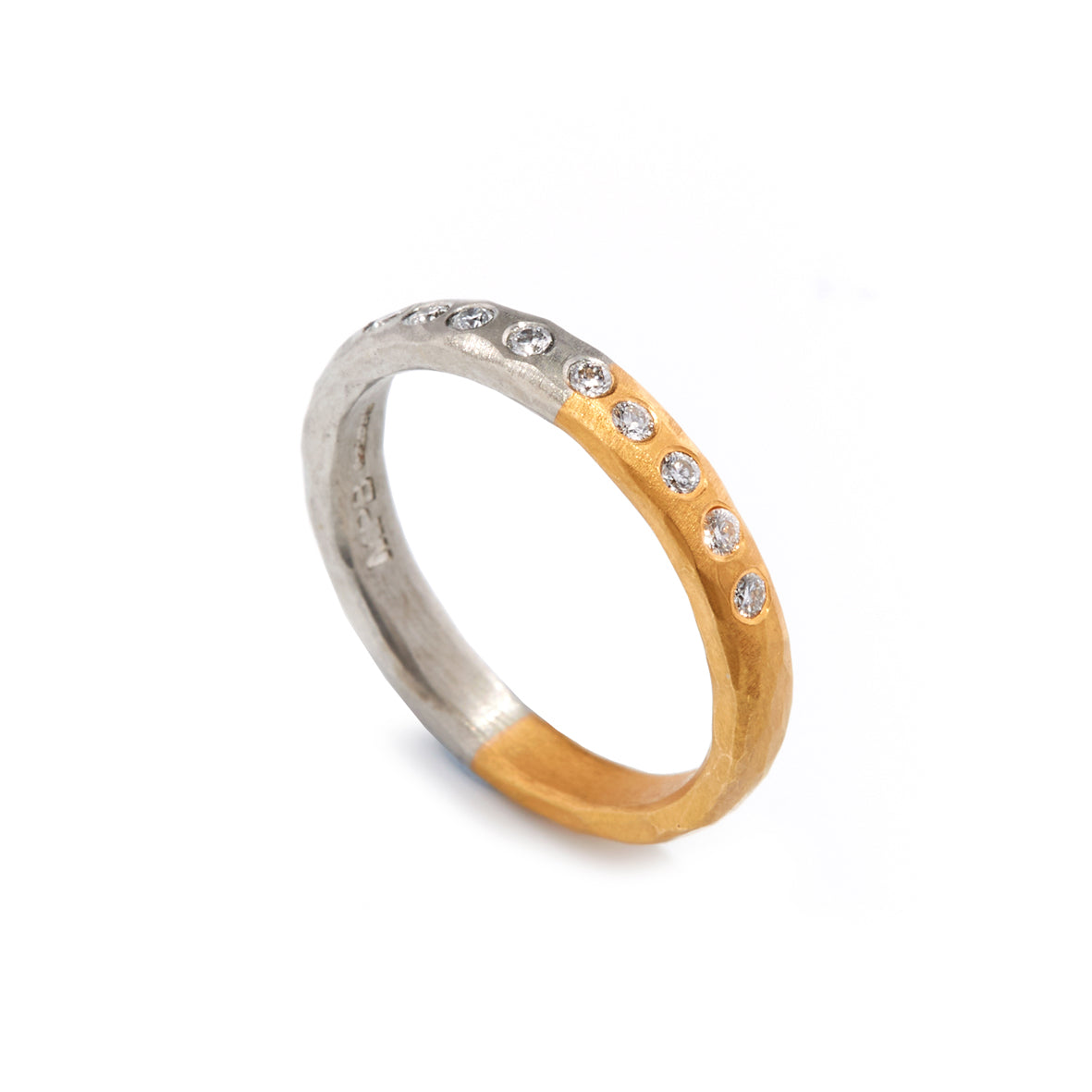 2.8mm Half and Half Flush Set Diamond Ring