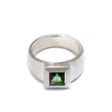 Silver Green Tourmaline Ring