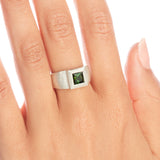 Silver Green Tourmaline Ring