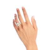 Hammered Silver Star Set Signet Ring