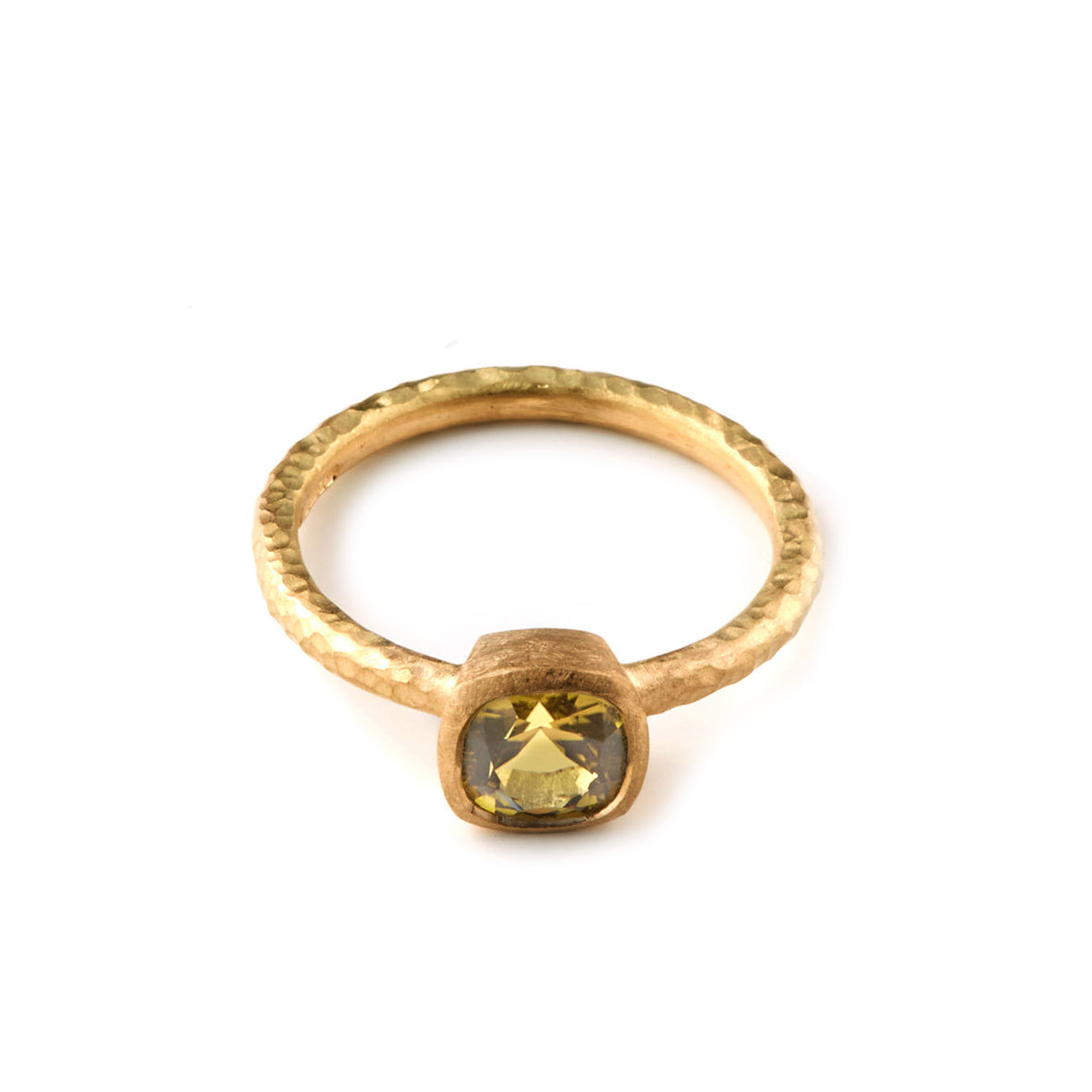 Yellow Green Tourmaline Ring