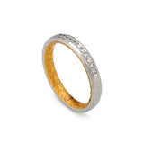 Mixed Platinum and Gold Channel set Diamond Ring