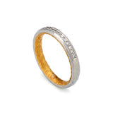 Mixed Platinum and Gold Channel Set Diamond Ring