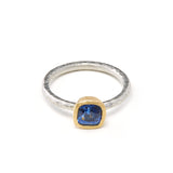 Platinum Cushion Shaped Sapphire Ring