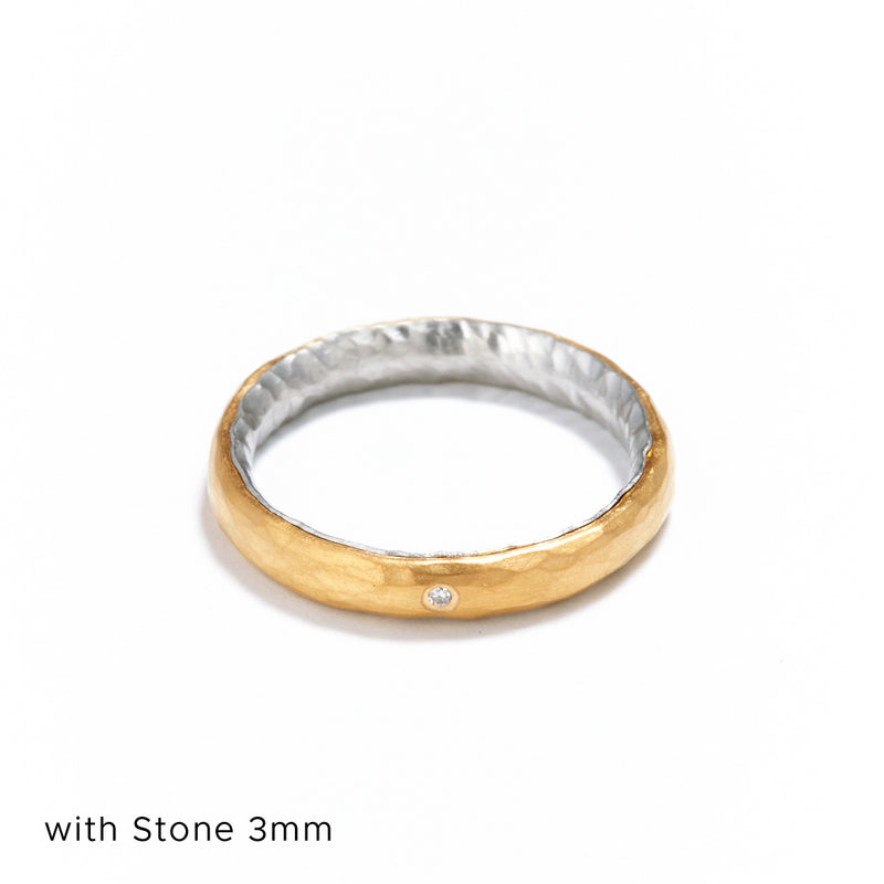 Gold and Platinum Ring with Stone