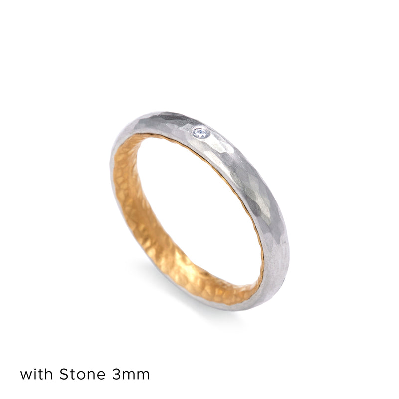 Platinum and Gold Ring with Stone