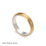 Silver and Gold RIng  with Stone (Japanese)