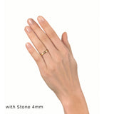 Silver and Gold RIng  with Stone