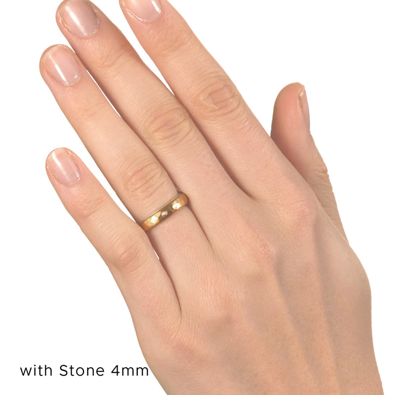 Silver and Gold RIng  with Stone (Japanese)