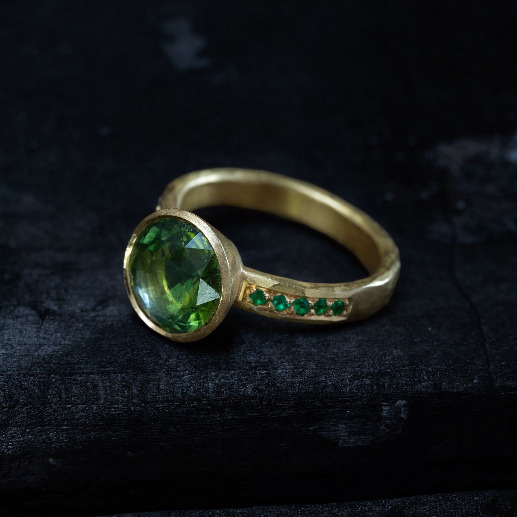 Tourmaline and Emerald Ring