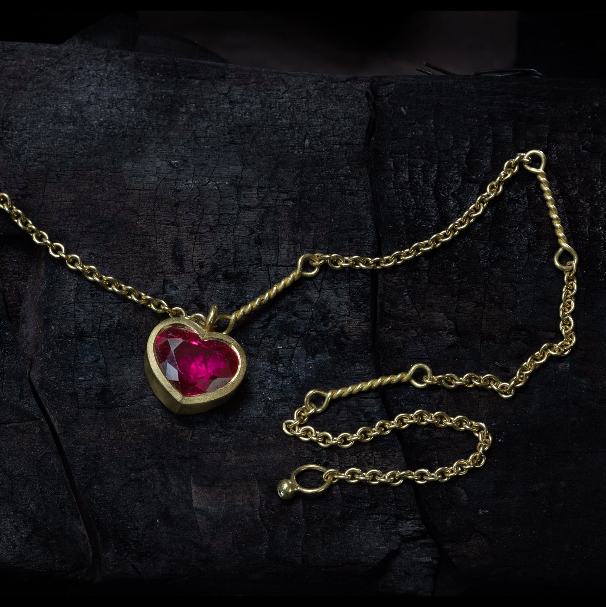 Heart Shaped Ruby Necklace