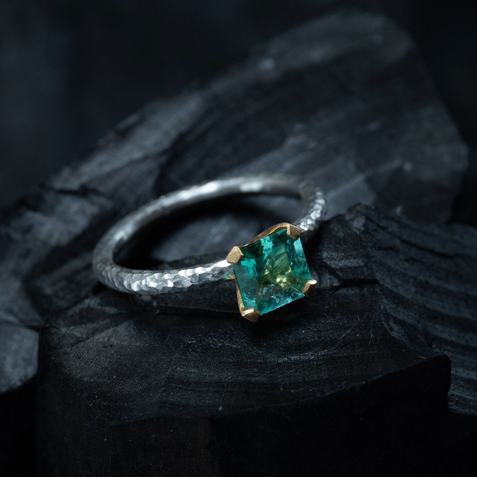 Claw Set Emerald Ring