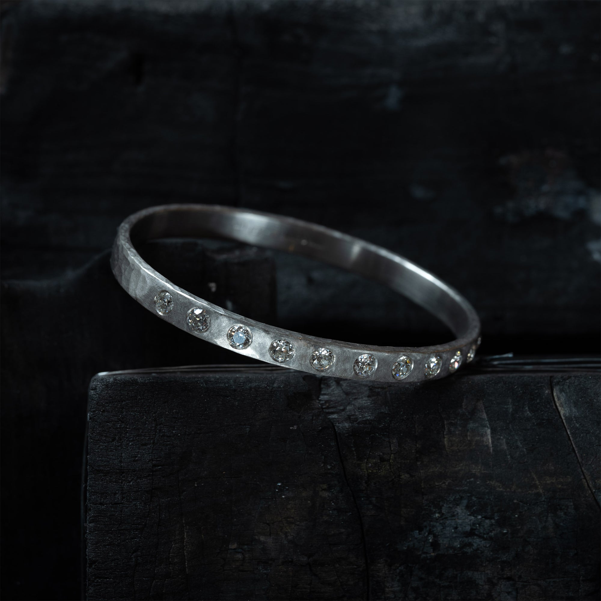 Antique Cut Diamond Bangle
