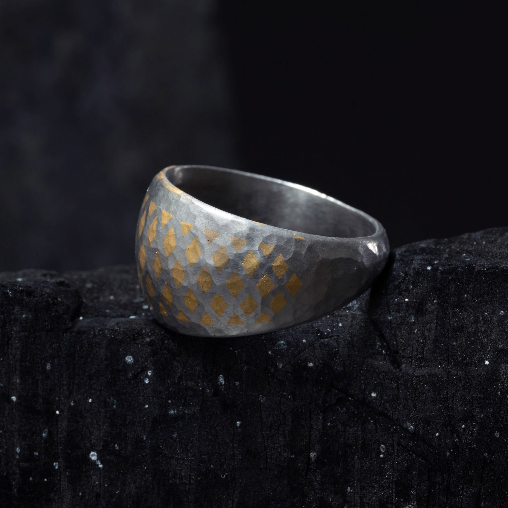 Platinum and Molten Gold Ring