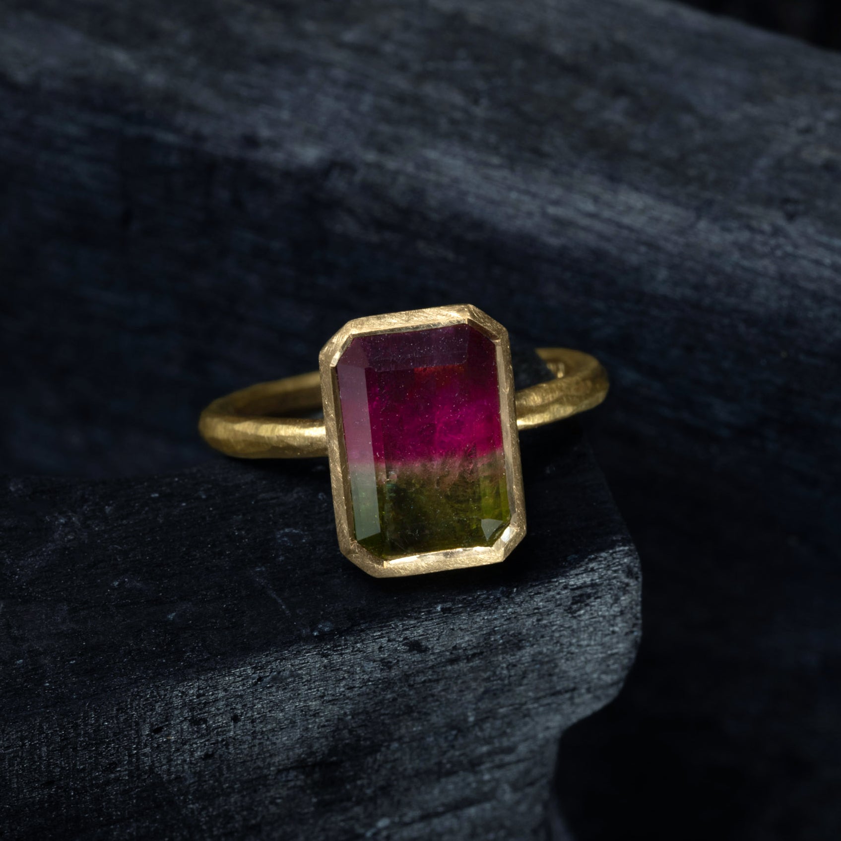 Bi Coloured Tourmaline Ring