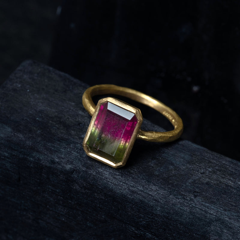 Bi Coloured Tourmaline Ring