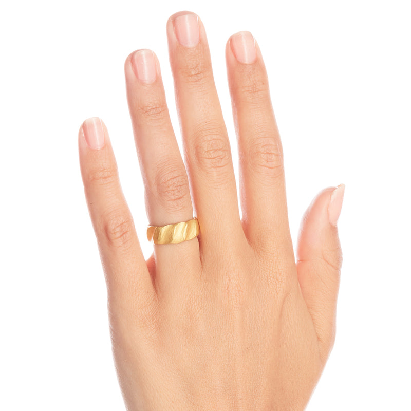 Wide Gold Wave Ring