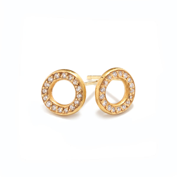 Gold Open Disc Earrings