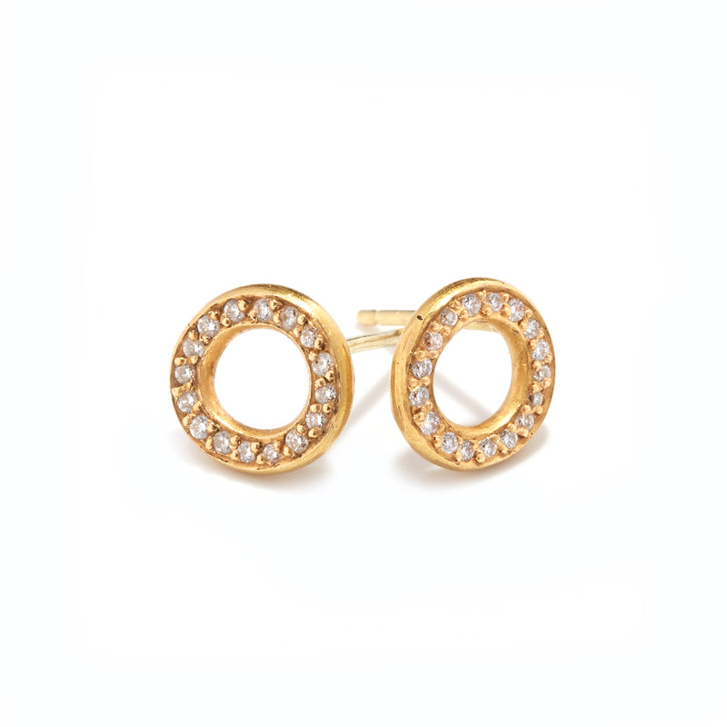 Gold Open Disc Earrings