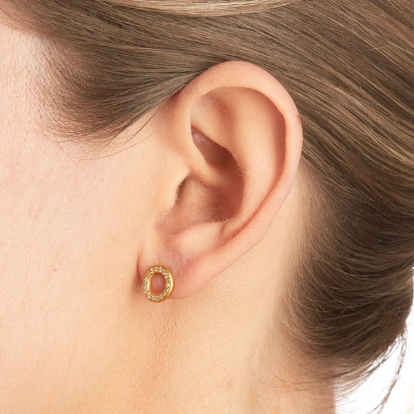 Gold Open Disc Earrings