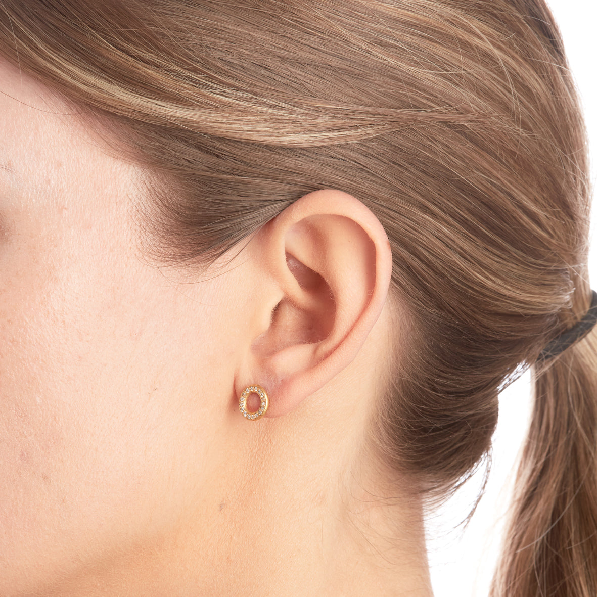 Gold Open Disc Earrings