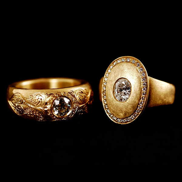 18ct Gold Old Cut Diamond Rings
