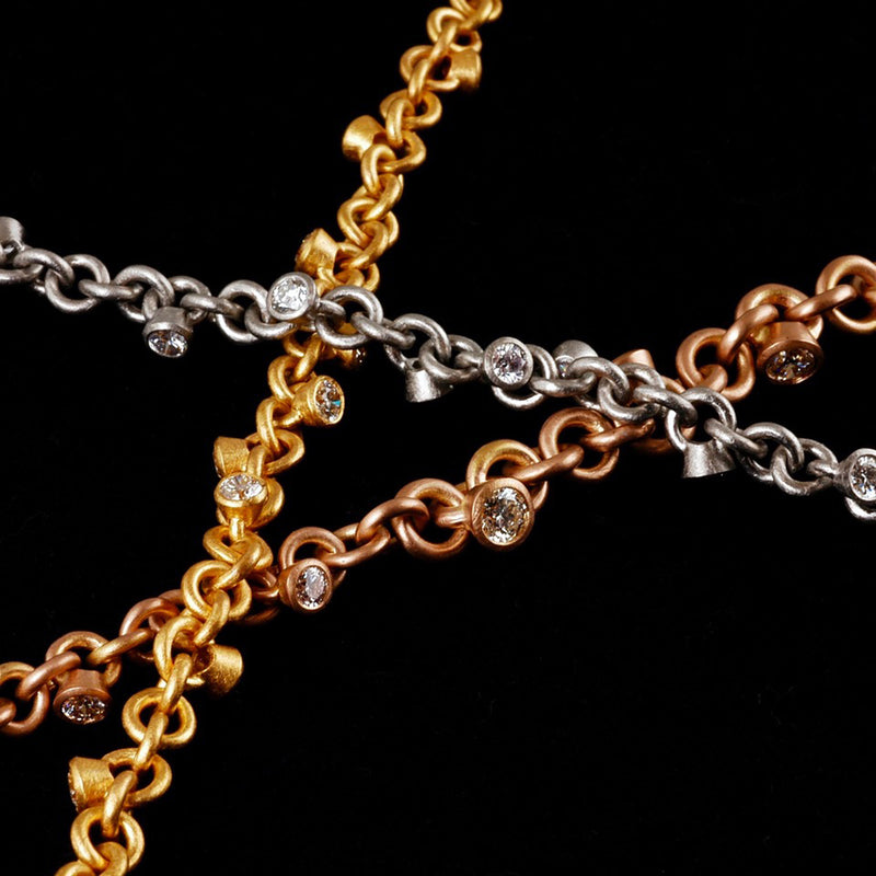 Diamond Charm Bracelet and Necklace