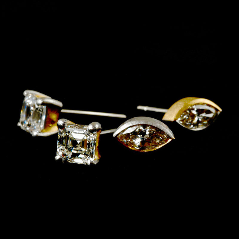 Platinum and 22ct gold Diamond Earrings