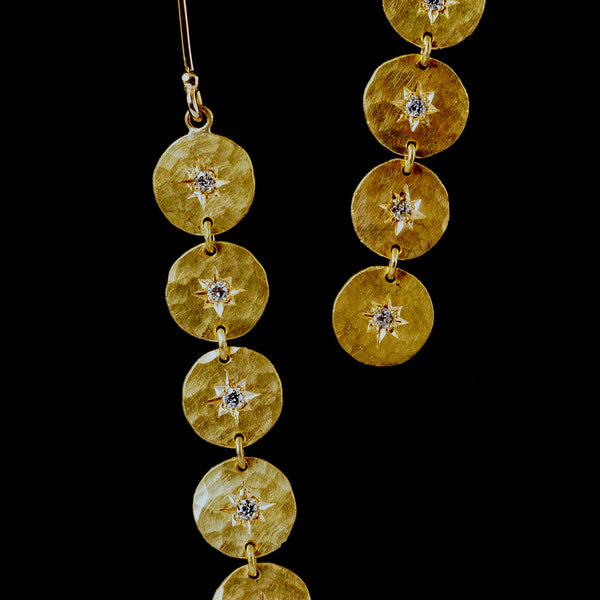 Star Set Diamond Drop Earrings