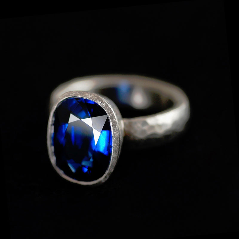 Platinum Oval Sapphire Ring