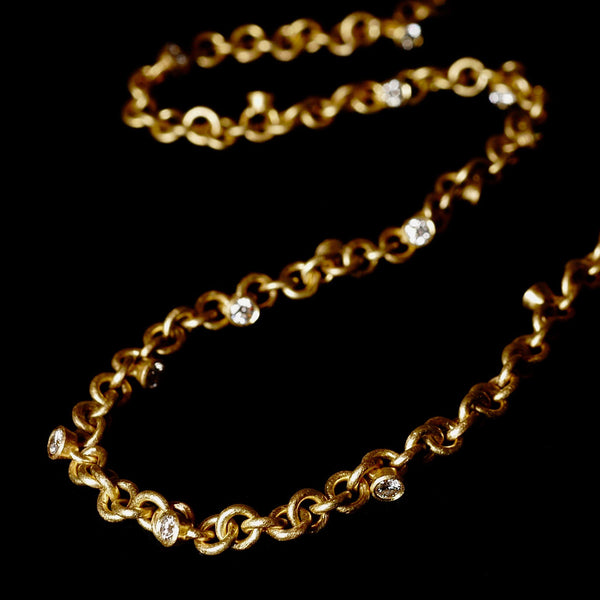 18ct Gold Diamond Charm Necklace