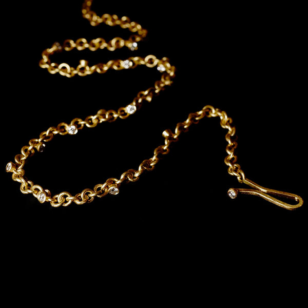 18ct Gold Diamond Charm Necklace
