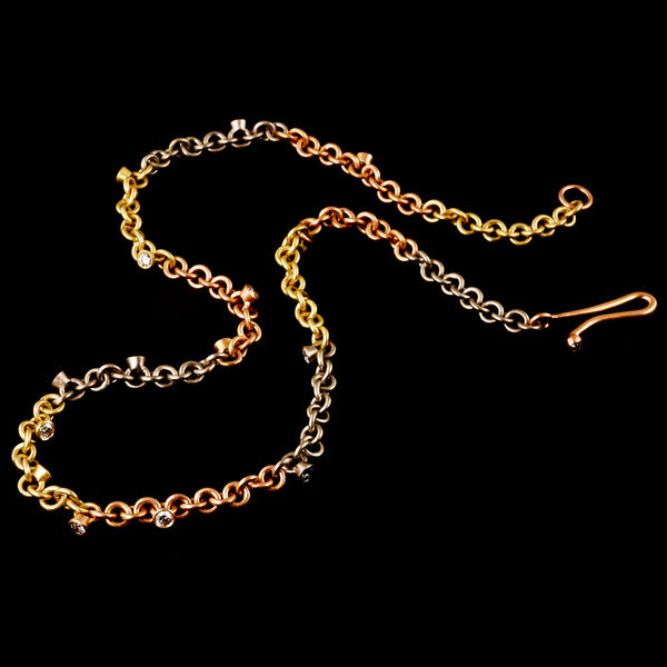 Mixed Diamond Charm Necklace