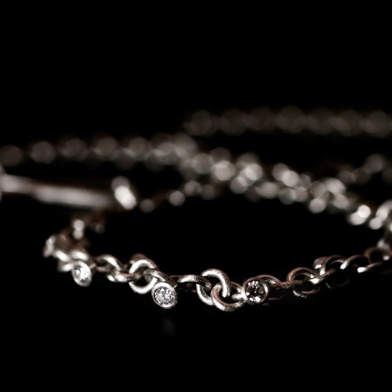 Platinum Diamond Charm Necklace