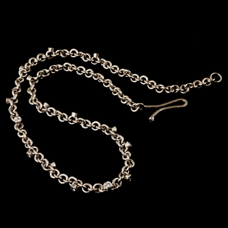 Platinum Diamond Charm Necklace