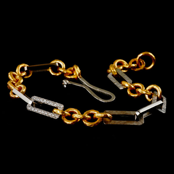 22ct Gold and Platinum Link Bracelet