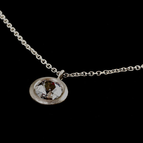 Platinum Rose Cut Diamond Necklace