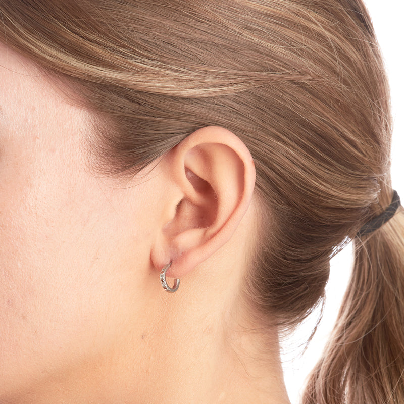 1/2 cttw Lab Created Diamond Hoop Earrings 925 Sterling Silver Prong 1/2  Inch - Vir Jewels