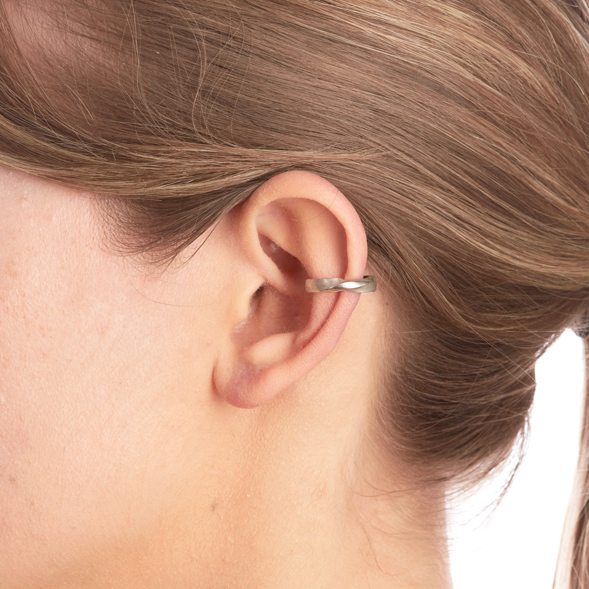 Silver Twist Ear Cuff