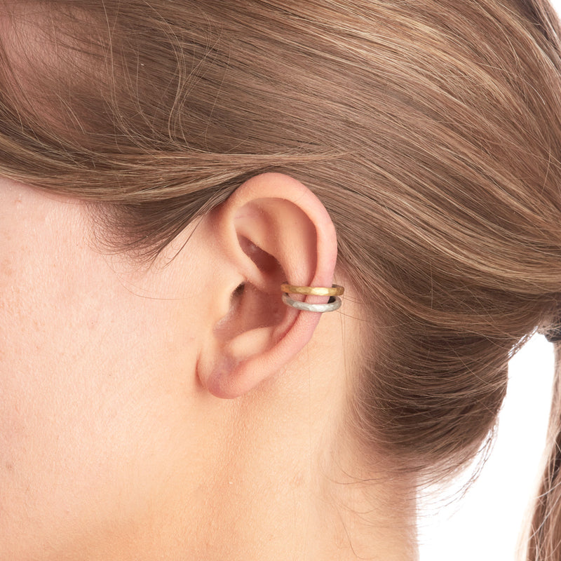 Silver and Gold Spilit Band Ear Cuff
