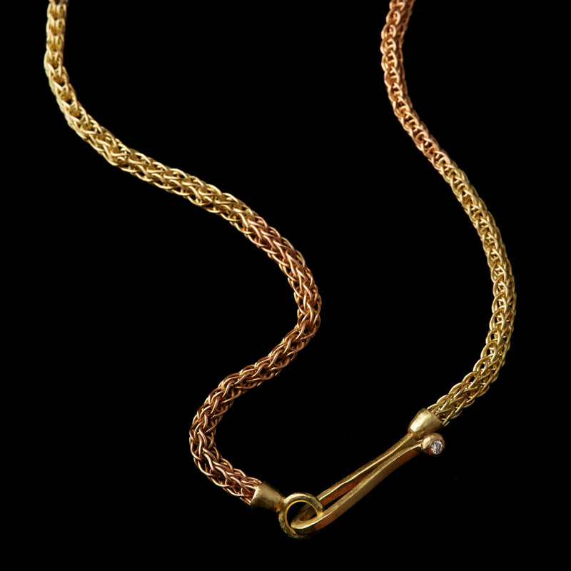 Hand Woven Mixed Gold Chain Necklace