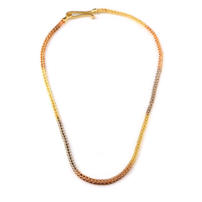 Hand Woven Mixed Gold Chain Necklace