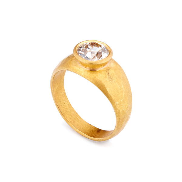 Gold Old Cut Diamond Signet Ring