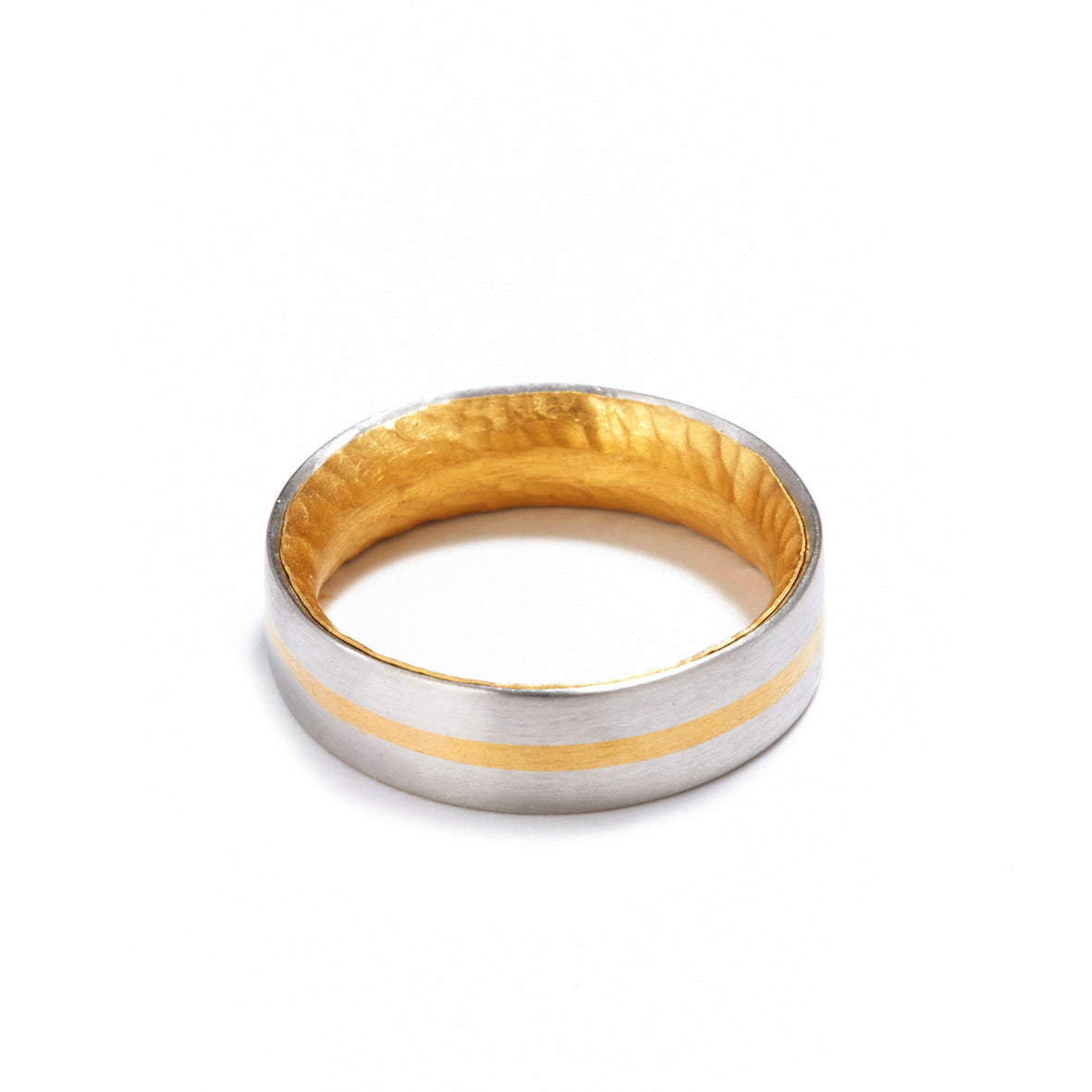 Gold and Platinum Stripe Ring