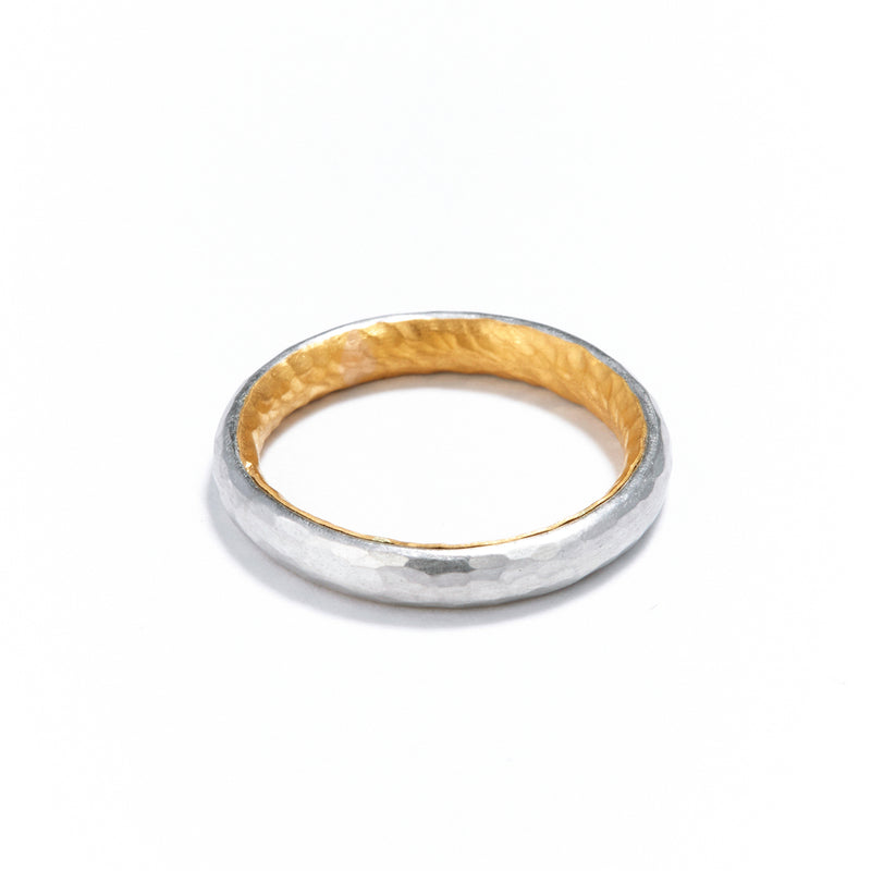 3mm Platinum and Gold Ring