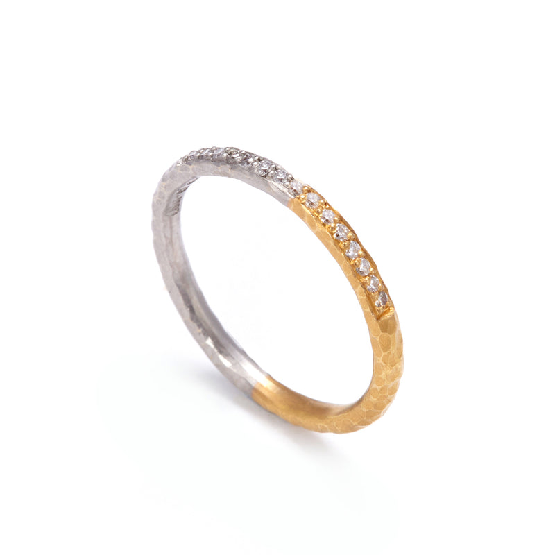 1.8mm Pinched Half and Half Channel Set Diamond Ring