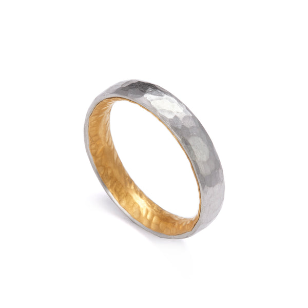 4mm Platinum and Gold Ring