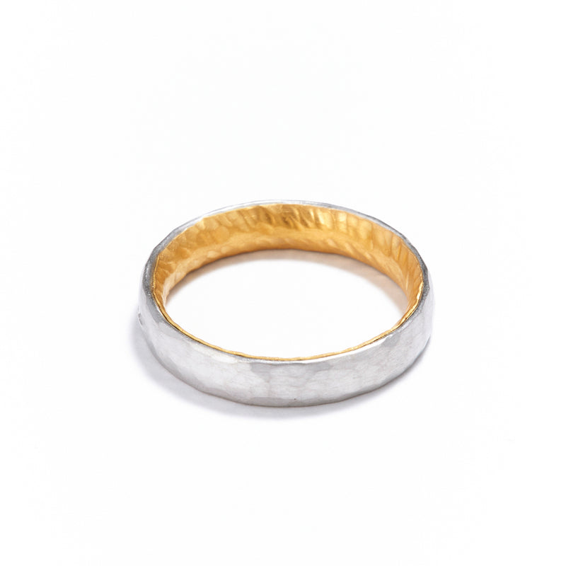 4mm Platinum and Gold Ring