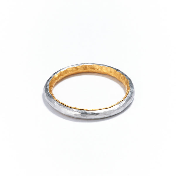 2mm Platinum and Gold Ring